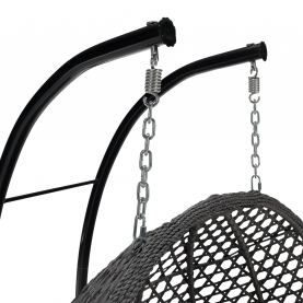 Függő dupla fotel, fekete/szürke/sötétszürke, DAKAN NEW Függő dupla fotel, fekete/szürke/sötétszürke, DAKAN NEW