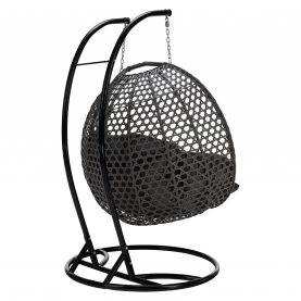 Függő dupla fotel, fekete/szürke/sötétszürke, DAKAN NEW Függő dupla fotel, fekete/szürke/sötétszürke, DAKAN NEW