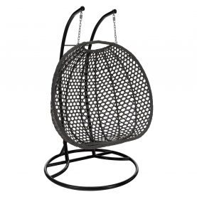 Függő dupla fotel, fekete/szürke/sötétszürke, DAKAN NEW Függő dupla fotel, fekete/szürke/sötétszürke, DAKAN NEW