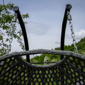 Függő dupla fotel, fekete/szürke/sötétszürke, DAKAN NEW Függő dupla fotel, fekete/szürke/sötétszürke, DAKAN NEW