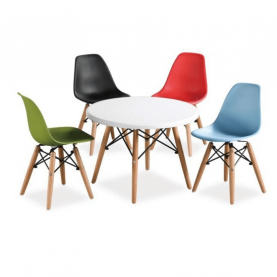 Étkezőasztal,  fehér/bükk, átmérő 90 cm, GAMIN 2 NEW 90