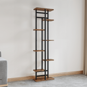 Fém virágállvány, fekete/rusztikus fa, LEDOR TYP 4 Fém virágállvány, fekete/rusztikus fa, LEDOR TYP 4