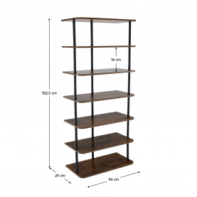 Többcélú polc, fekete/rusztikus fa, ETUDA TÍPUS 2 Többcélú polc, fekete/rusztikus fa, ETUDA TÍPUS 2