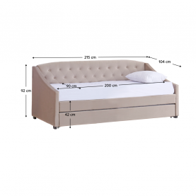 Kihúzható ágy, barnásszürke Taupe, ALODA