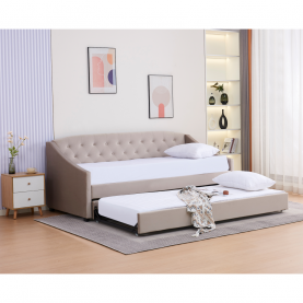 Kihúzható ágy, barnásszürke Taupe, ALODA