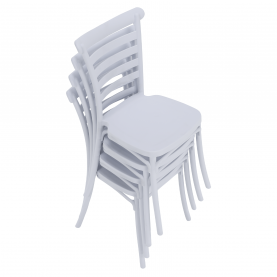 Rakásolható szék, fehér, SAVITO Rakásolható szék, fehér, SAVITO