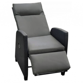 Állítható kerti szék, fekete/szürke, PAVIO Állítható kerti szék, fekete/szürke, PAVIO