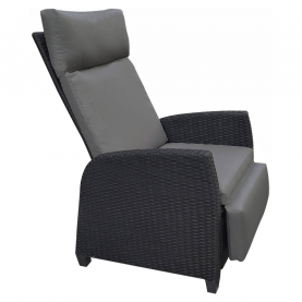 Állítható kerti szék, fekete/szürke, PAVIO Állítható kerti szék, fekete/szürke, PAVIO