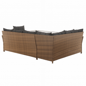 Kerti rattan szett, szürkésbarna/világosbarna, SAGIR Kerti rattan szett, szürkésbarna/világosbarna, SAGIR