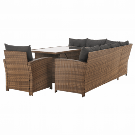 Kerti rattan szett, szürkésbarna/világosbarna, SAGIR Kerti rattan szett, szürkésbarna/világosbarna, SAGIR