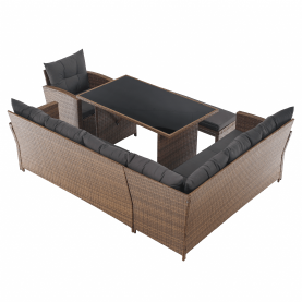 Kerti rattan szett, szürkésbarna/világosbarna, SAGIR Kerti rattan szett, szürkésbarna/világosbarna, SAGIR