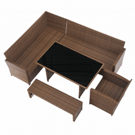 Kerti rattan szett, szürkésbarna/világosbarna, SAGIR Kerti rattan szett, szürkésbarna/világosbarna, SAGIR