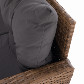 Kerti rattan szett, szürkésbarna/világosbarna, SAGIR Kerti rattan szett, szürkésbarna/világosbarna, SAGIR