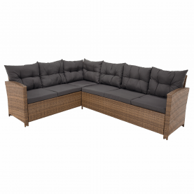 Kerti rattan szett, szürkésbarna/világosbarna, SAGIR Kerti rattan szett, szürkésbarna/világosbarna, SAGIR