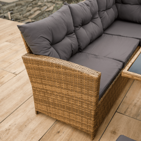 Kerti rattan szett, szürkésbarna/világosbarna, SAGIR Kerti rattan szett, szürkésbarna/világosbarna, SAGIR