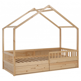 Montessori ágy, 90x200, természetes, tömör, BIANKA Montessori ágy, 90x200, természetes, tömör, BIANKA