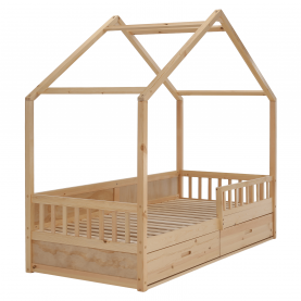 Montessori ágy, 90x200, természetes, tömör, BIANKA Montessori ágy, 90x200, természetes, tömör, BIANKA