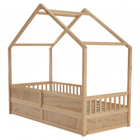 Montessori ágy, 90x200, természetes, tömör, BIANKA Montessori ágy, 90x200, természetes, tömör, BIANKA