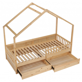 Montessori ágy, 90x200, természetes, tömör, BIANKA Montessori ágy, 90x200, természetes, tömör, BIANKA