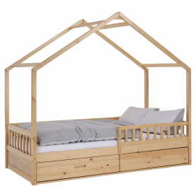 Montessori ágy, 90x200, természetes, tömör, BIANKA Montessori ágy, 90x200, természetes, tömör, BIANKA