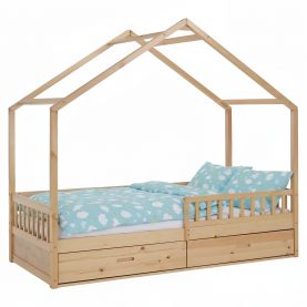 Montessori ágy, 90x200, természetes, tömör, BIANKA Montessori ágy, 90x200, természetes, tömör, BIANKA