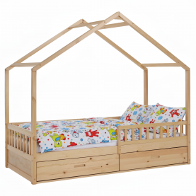 Montessori ágy, 90x200, természetes, tömör, BIANKA Montessori ágy, 90x200, természetes, tömör, BIANKA