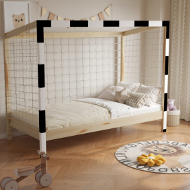 Montessori ágy, természetes/fehér/fekete, 90x200, FUTAL Montessori ágy, természetes/fehér/fekete, 90x200, FUTAL