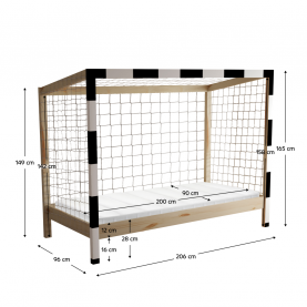 Montessori ágy, természetes/fehér/fekete, 90x200, FUTAL Montessori ágy, természetes/fehér/fekete, 90x200, FUTAL