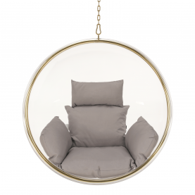 Függő fotel, átlátszó/arany/szürke, BUBBLE NEW TYP 1 Függő fotel, átlátszó/arany/szürke, BUBBLE NEW TYP 1