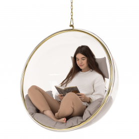 Függő fotel, átlátszó/arany/szürke, BUBBLE NEW TYP 1 Függő fotel, átlátszó/arany/szürke, BUBBLE NEW TYP 1