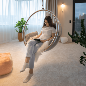 Függő fotel, átlátszó/arany/szürke, BUBBLE NEW TYP 1 Függő fotel, átlátszó/arany/szürke, BUBBLE NEW TYP 1