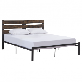 Franciaágy ráccsal, rusztikus tölgy/fém, 160x200, ANEYA