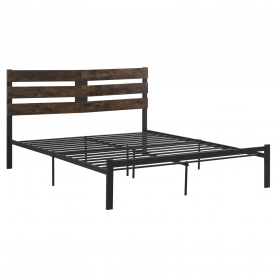 Franciaágy ráccsal, rusztikus tölgy/fém, 160x200, ANEYA