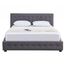 Ágy tárhellyel, 180x200, szürke, MINDY
