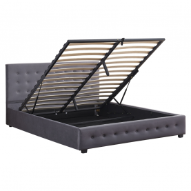 Ágy tárhellyel, 180x200, szürke, MINDY