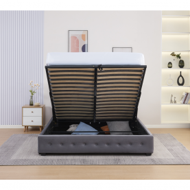 Ágy tárhellyel, 180x200, szürke, MINDY