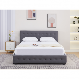 Ágy tárhellyel, 160x200, szürke, MINDY