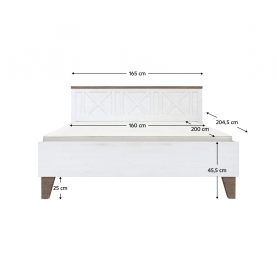 Ágy ágyráccsal, 160x200, canyon fenyő/sonoma trüffel tölgy, TEINA