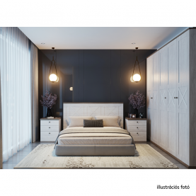 Ágy ágyráccsal, 180x200, canyon fenyő/sonoma trüffel tölgy, TEINA