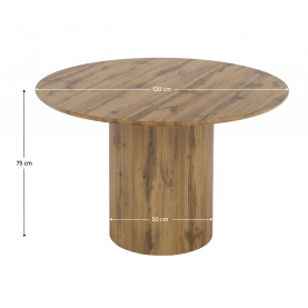 Étkezőasztal, tölgy, átmérő 120 cm, MAHIR TYP 2