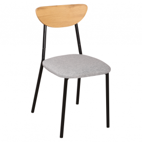 Étkezőgarnitúra 1+4, világos tölgy/szürke/fekete, MADIO Étkezőgarnitúra 1+4, világos tölgy/szürke/fekete, MADIO