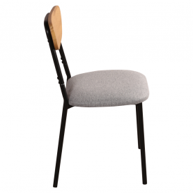 Étkezőgarnitúra 1+4, világos tölgy/szürke/fekete, MADIO Étkezőgarnitúra 1+4, világos tölgy/szürke/fekete, MADIO