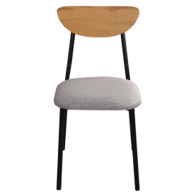 Étkezőgarnitúra 1+4, világos tölgy/szürke/fekete, MADIO Étkezőgarnitúra 1+4, világos tölgy/szürke/fekete, MADIO