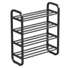 Cipőtartó, 4 polcos, fekete, FERRUM Cipőtartó, 4 polcos, fekete, FERRUM