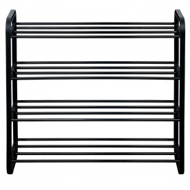 Cipőtartó, 4 polcos, fekete, FERRUM Cipőtartó, 4 polcos, fekete, FERRUM