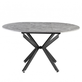 Kihúzható étkezőasztal, beton/fekete, 100x100-140x75 cm, ABERO TYP 1