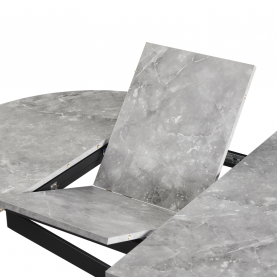 Kihúzható étkezőasztal, beton/fekete, 100x100-140x75 cm, ABERO TYP 1