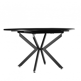 Kihúzható étkezőasztal, fekete, 100x100-140x75 cm, ABERO TYP 1