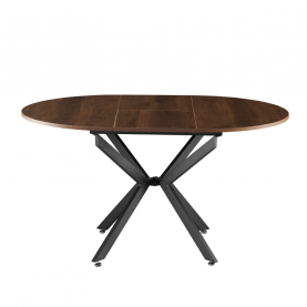 Kihúzható étkezőasztal, sötét tölgy/fekete, 100x100-140x75 cm, ABERO TYP 1