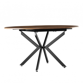 Kihúzható étkezőasztal, sötét tölgy/fekete, 100x100-140x75 cm, ABERO TYP 1